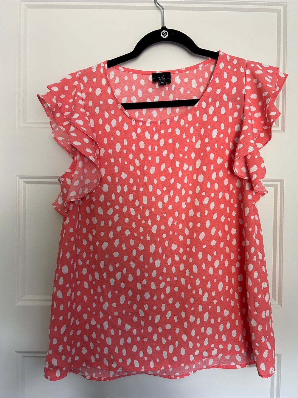 Coral Pink Ruffle Sleeve Printed Camisole